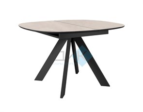Стол DikLine BK100 Керамика Krater Perla (бежевый матовый)/подстолье черное/опоры черные 55585